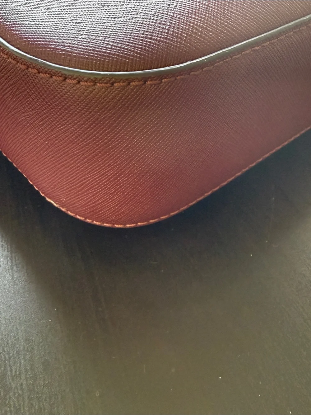 Michael Kors Wine Saffiano Leather Crossbody with Gold Hardware